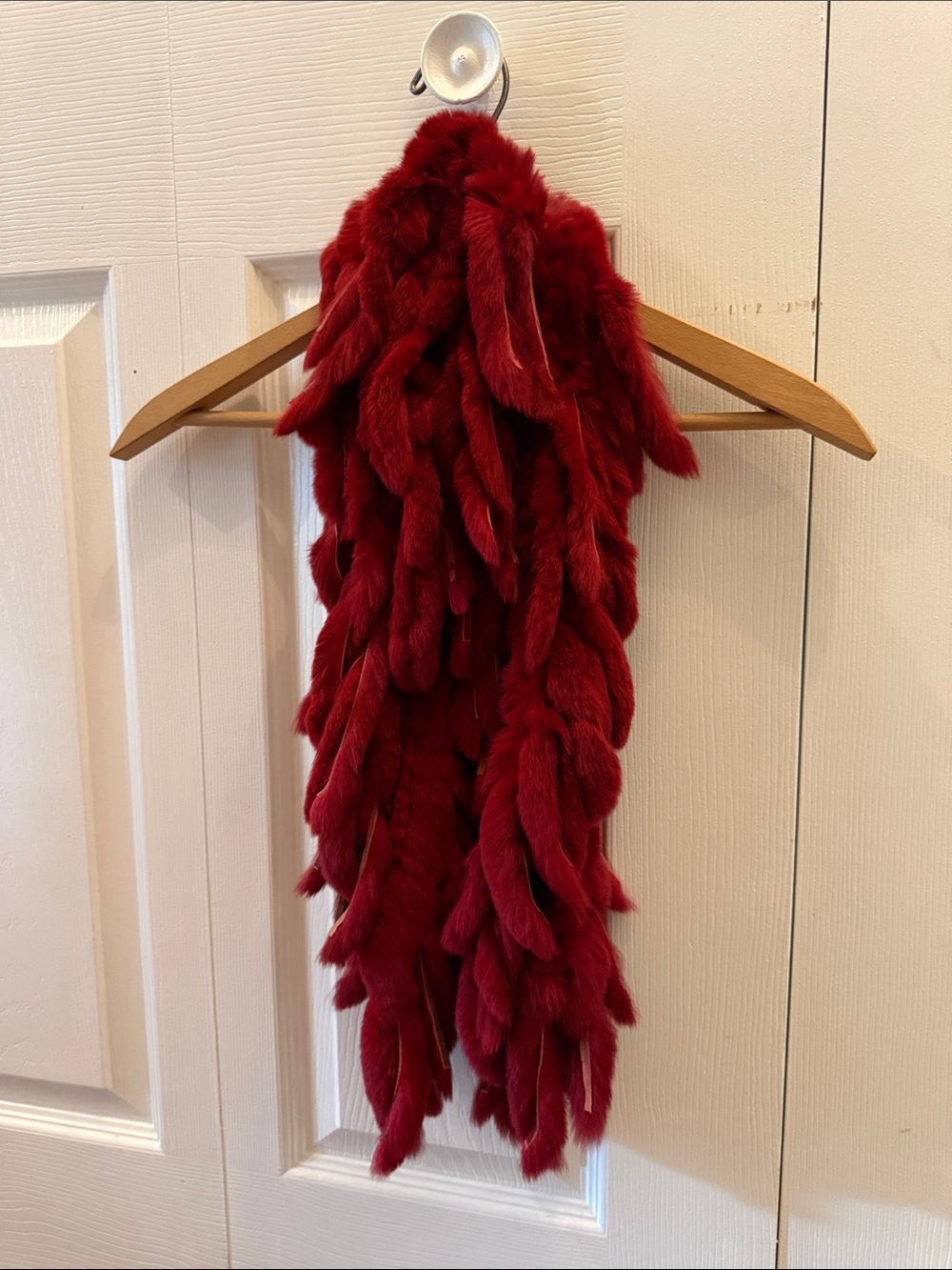 Luxurious Red Fur Scarf